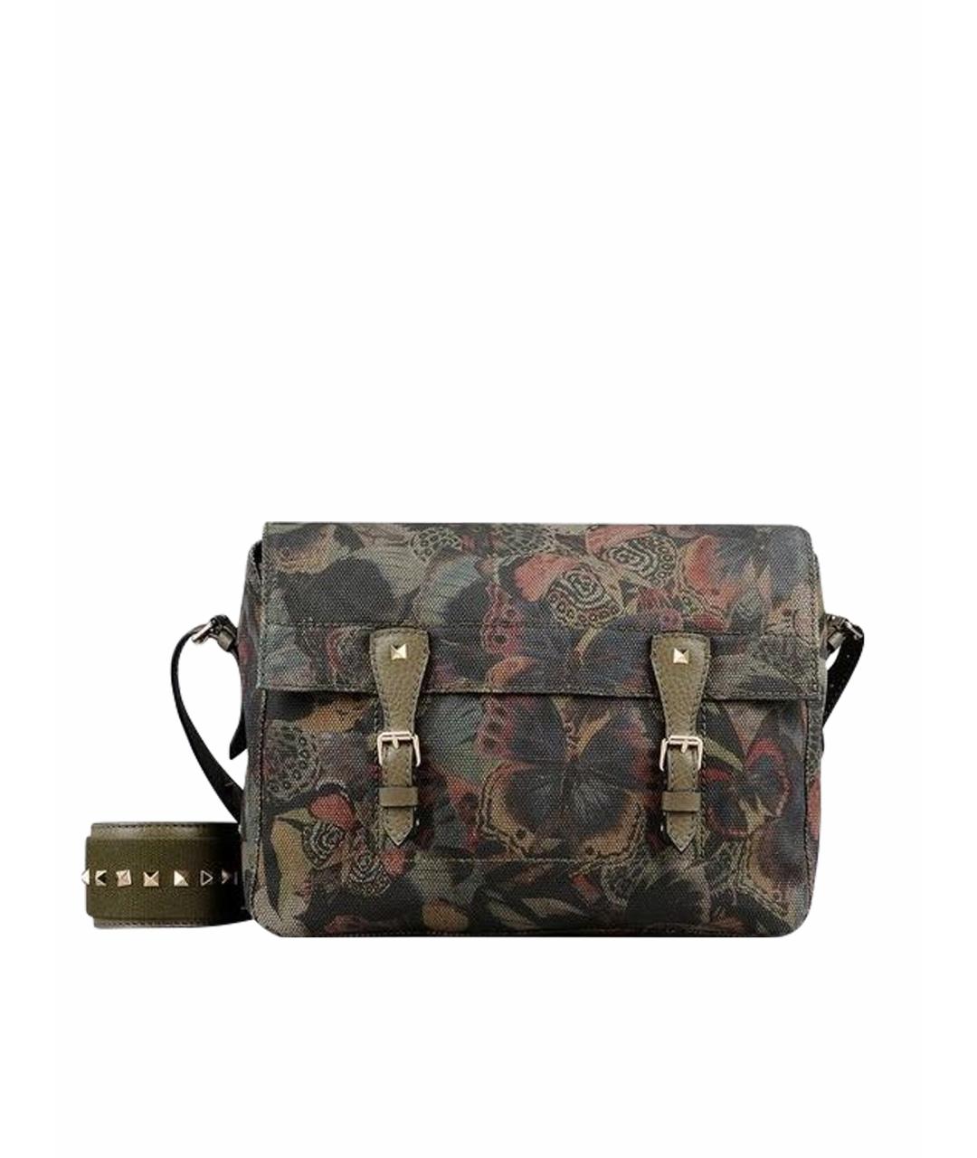 VALENTINO Хаки тканевая сумка через плечо, фото 1