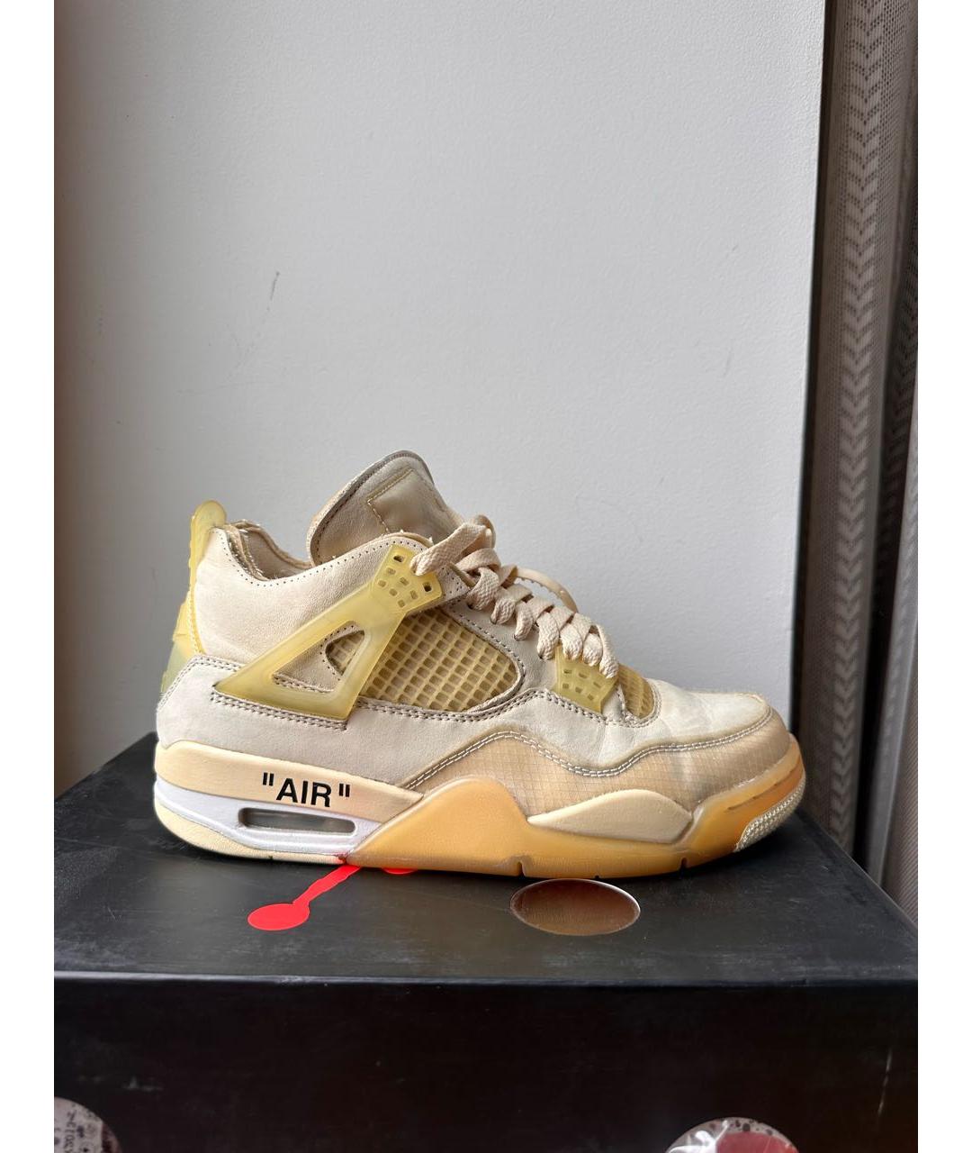 NIKE X OFF-WHITE Бежевые кожаные кроссовки, фото 9