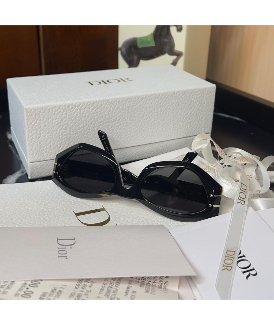 CHRISTIAN DIOR Черные пластиковые солнцезащитные очки, фото 5