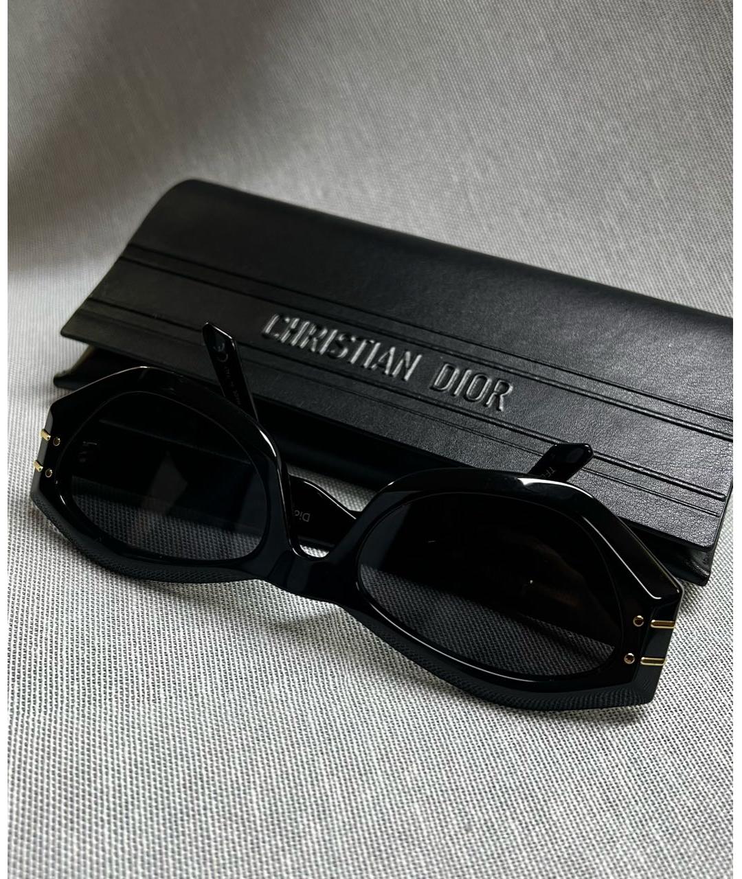 CHRISTIAN DIOR Черные пластиковые солнцезащитные очки, фото 6