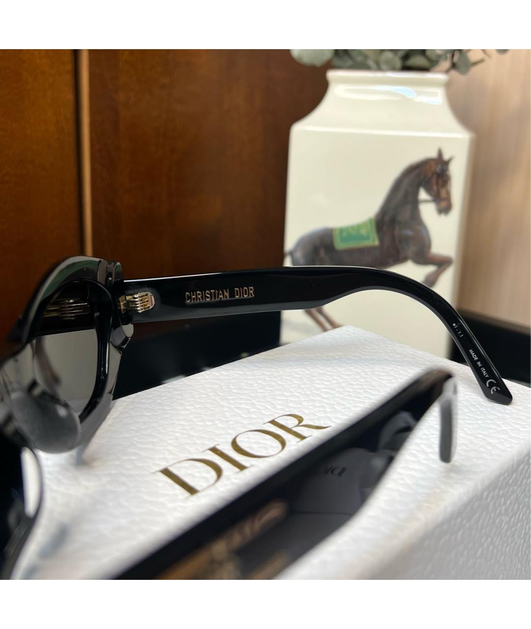 CHRISTIAN DIOR Черные пластиковые солнцезащитные очки, фото 3