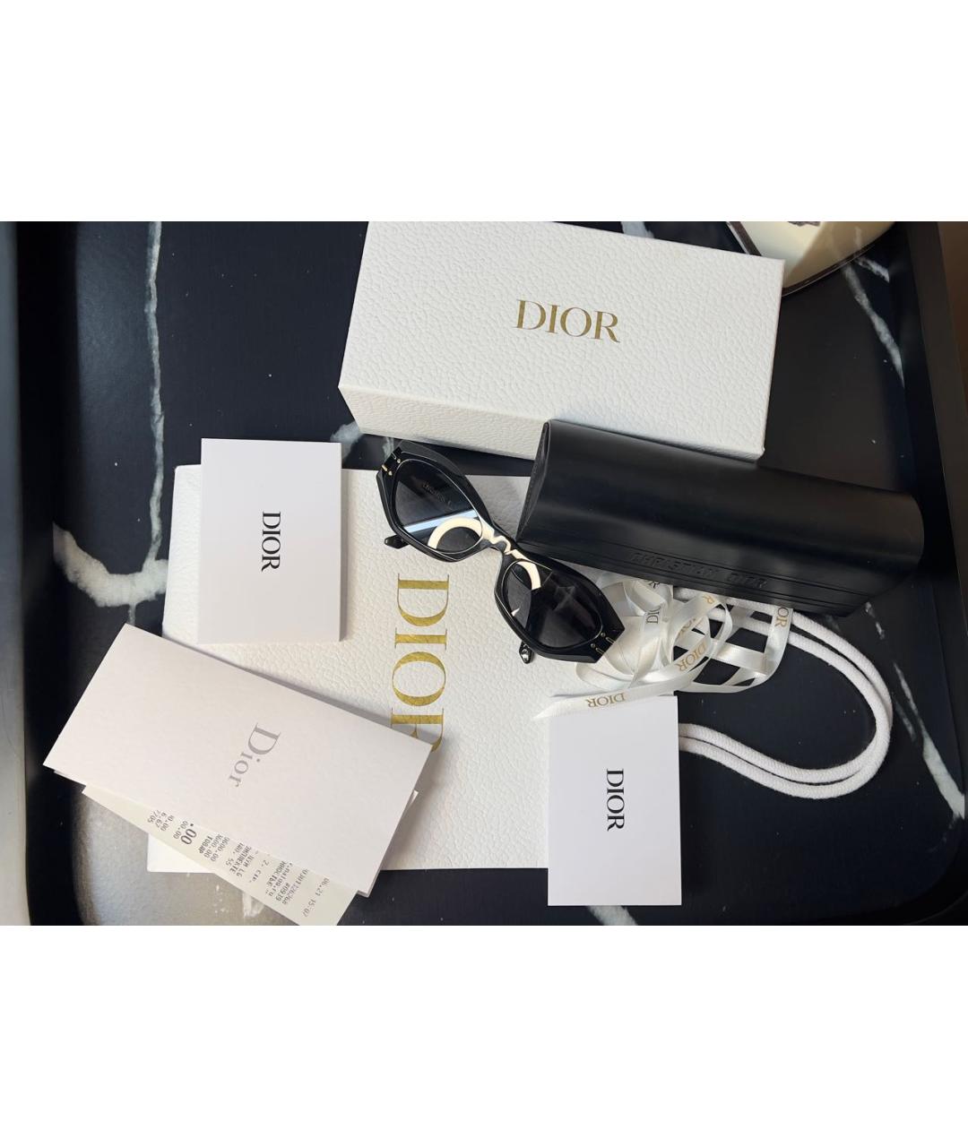 CHRISTIAN DIOR Черные пластиковые солнцезащитные очки, фото 4