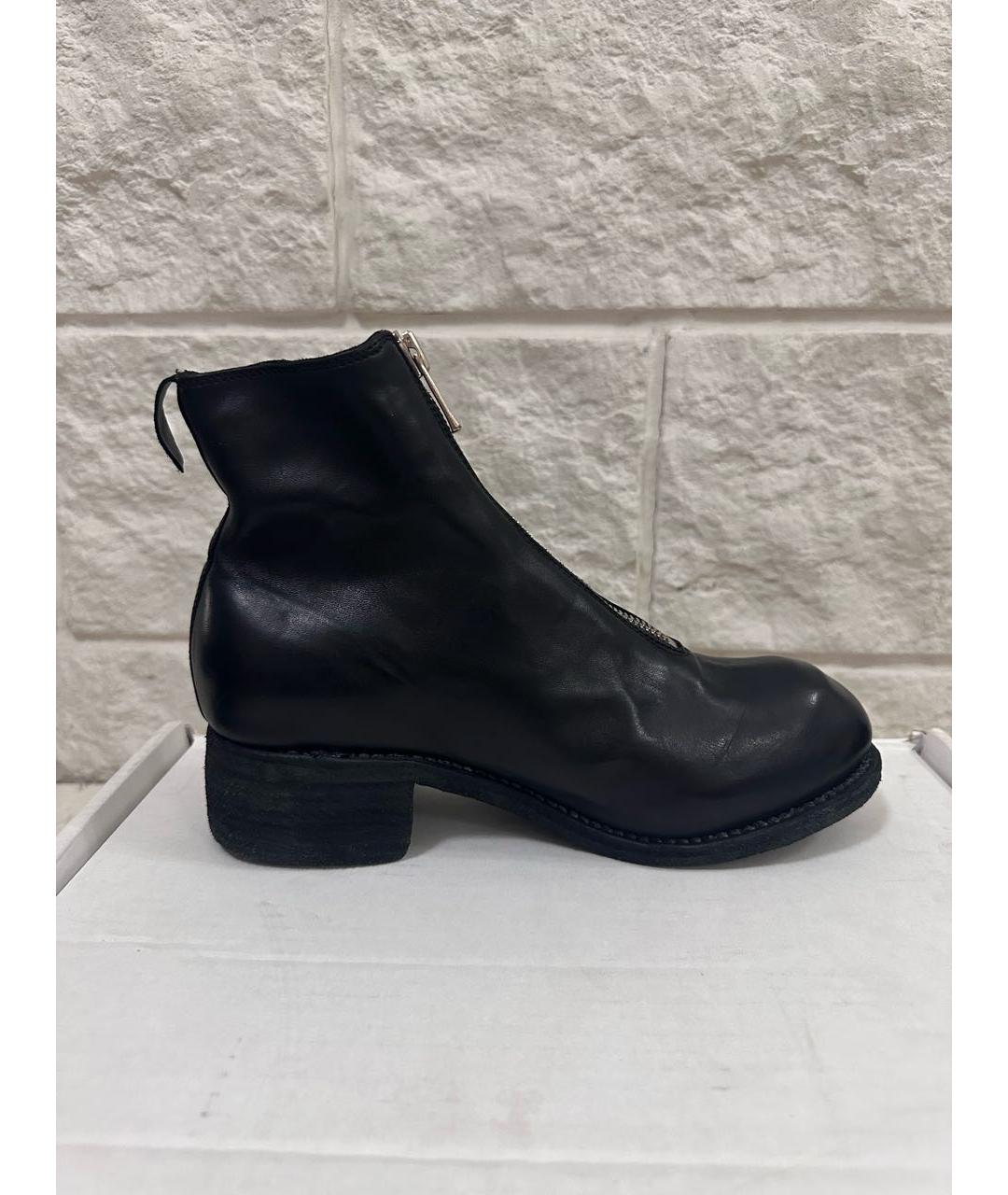 GUIDI Черные кожаные полусапоги, фото 9