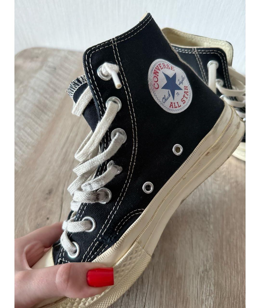 COMME DES GARÇONS PLAY Черные кеды, фото 6