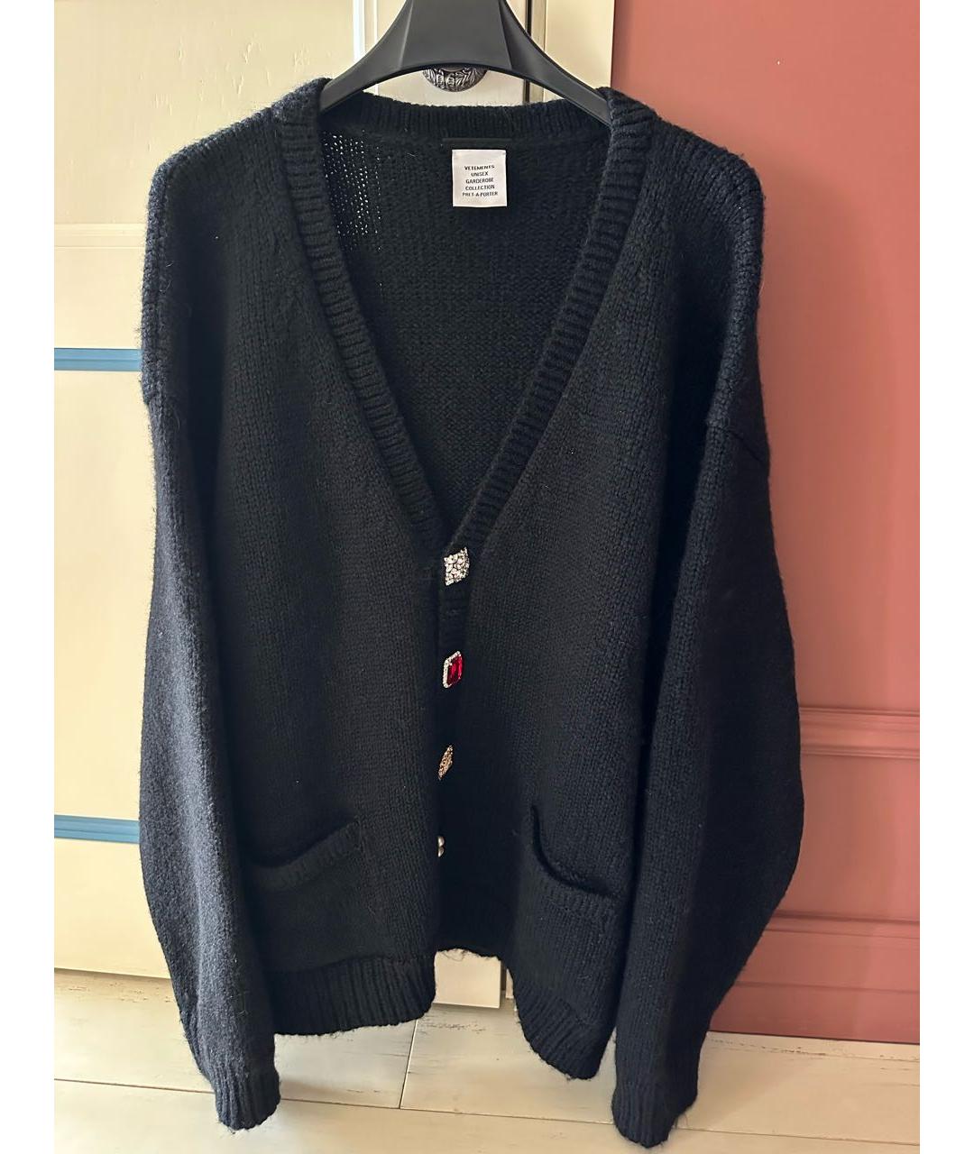 VETEMENTS Черный шерстяной кардиган, фото 8
