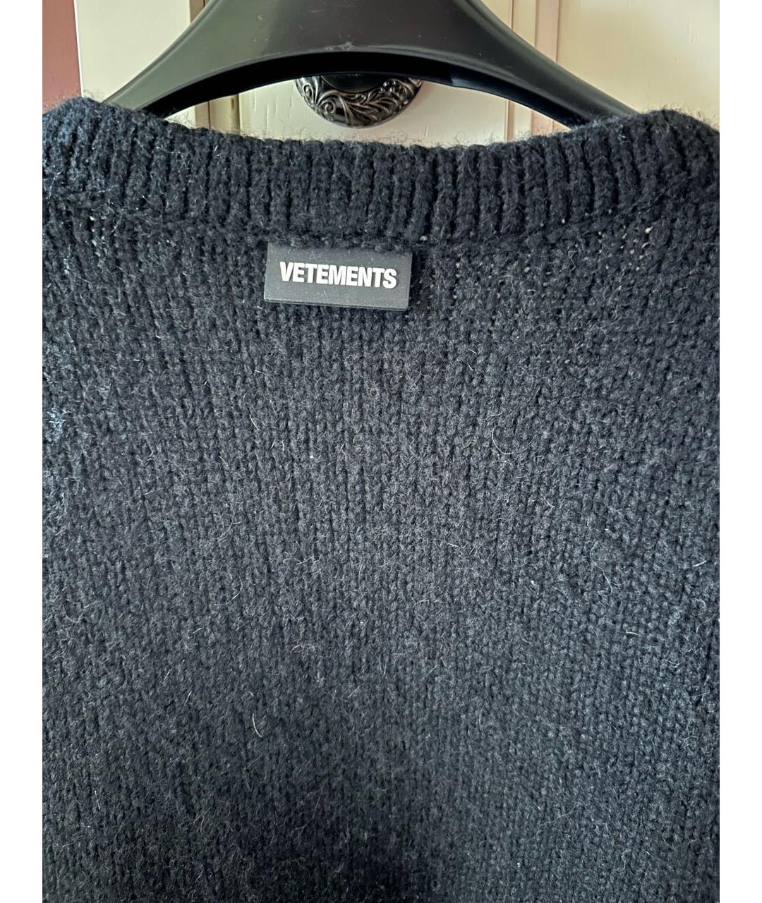VETEMENTS Черный шерстяной кардиган, фото 7