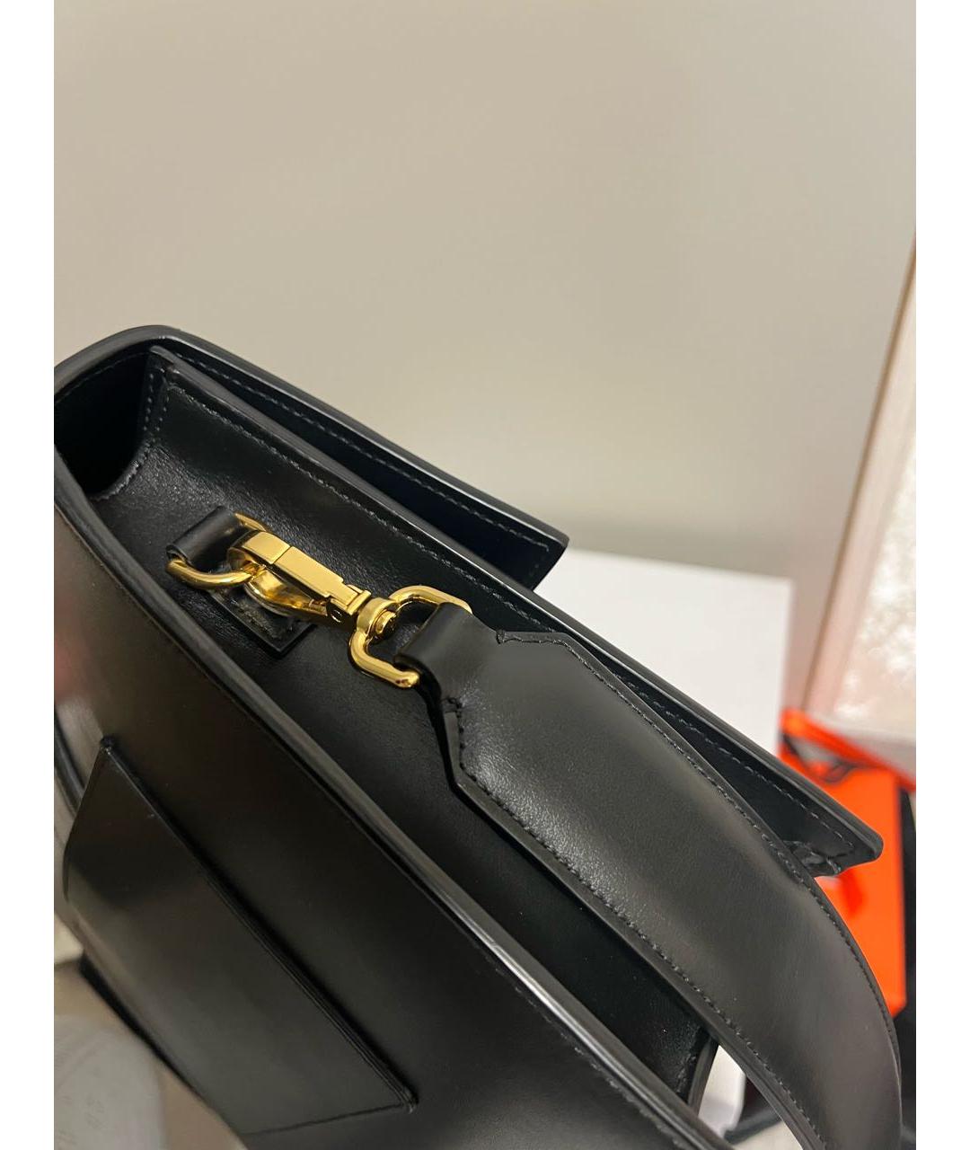 JACQUEMUS Черная кожаная сумка с короткими ручками, фото 4