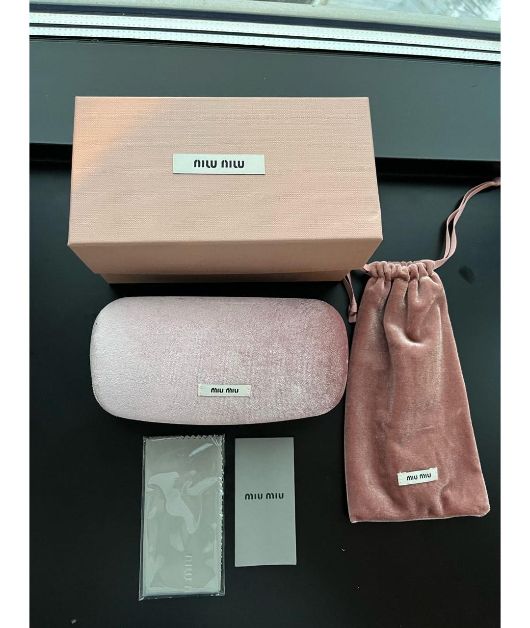 MIU MIU Серебряные металлические солнцезащитные очки, фото 6