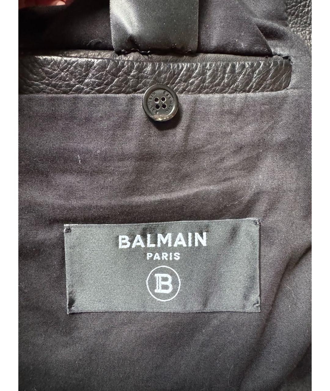 BALMAIN Черная кожаная куртка, фото 8
