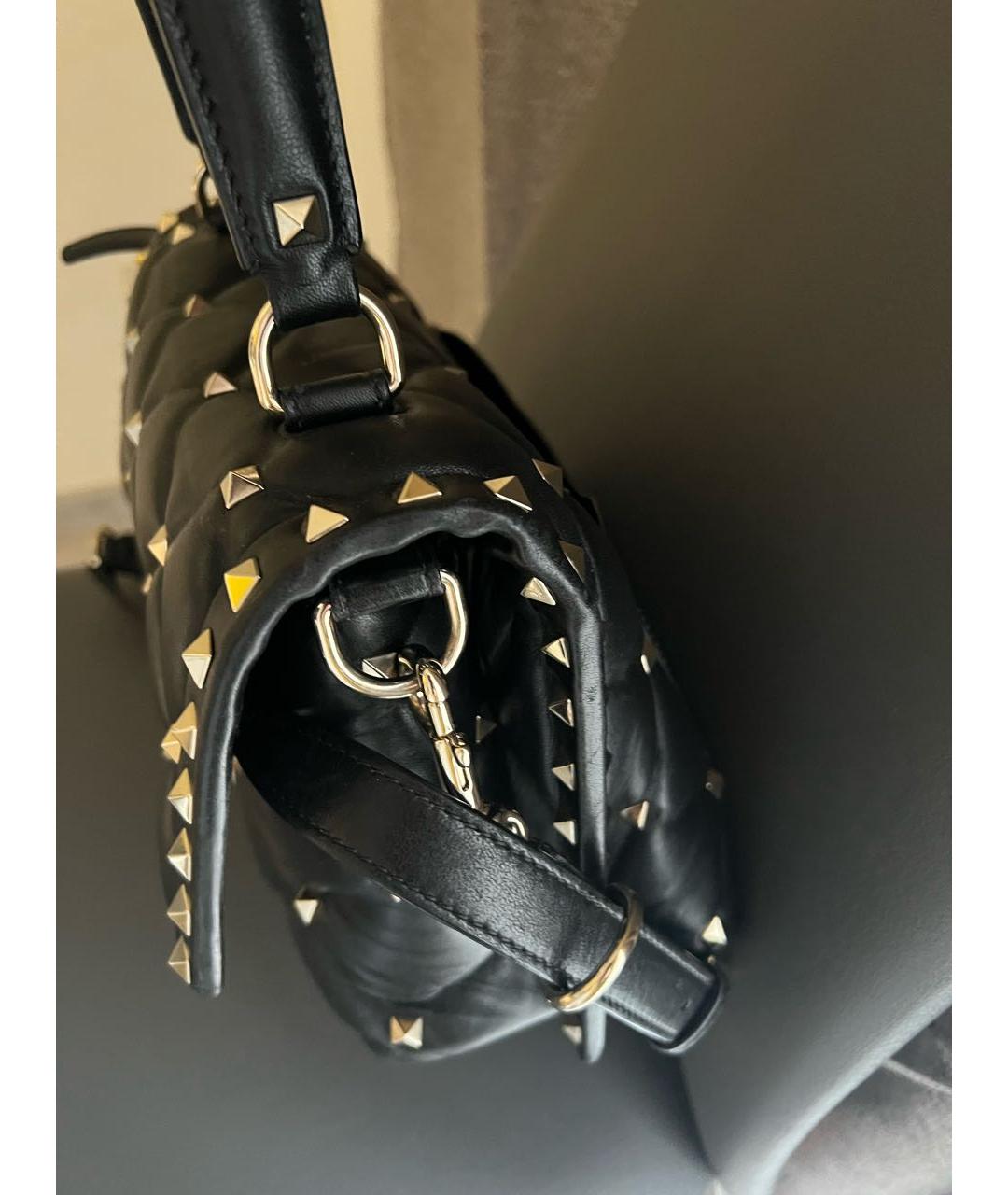 VALENTINO Черная кожаная сумка с короткими ручками, фото 3