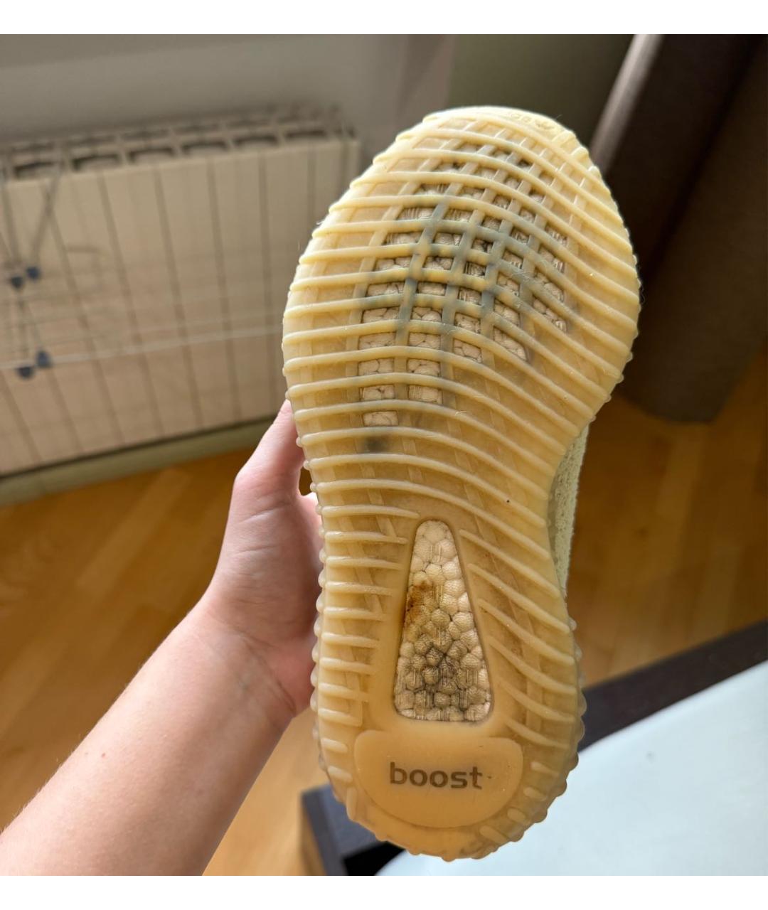 ADIDAS YEEZY Зеленые текстильные кроссовки, фото 8