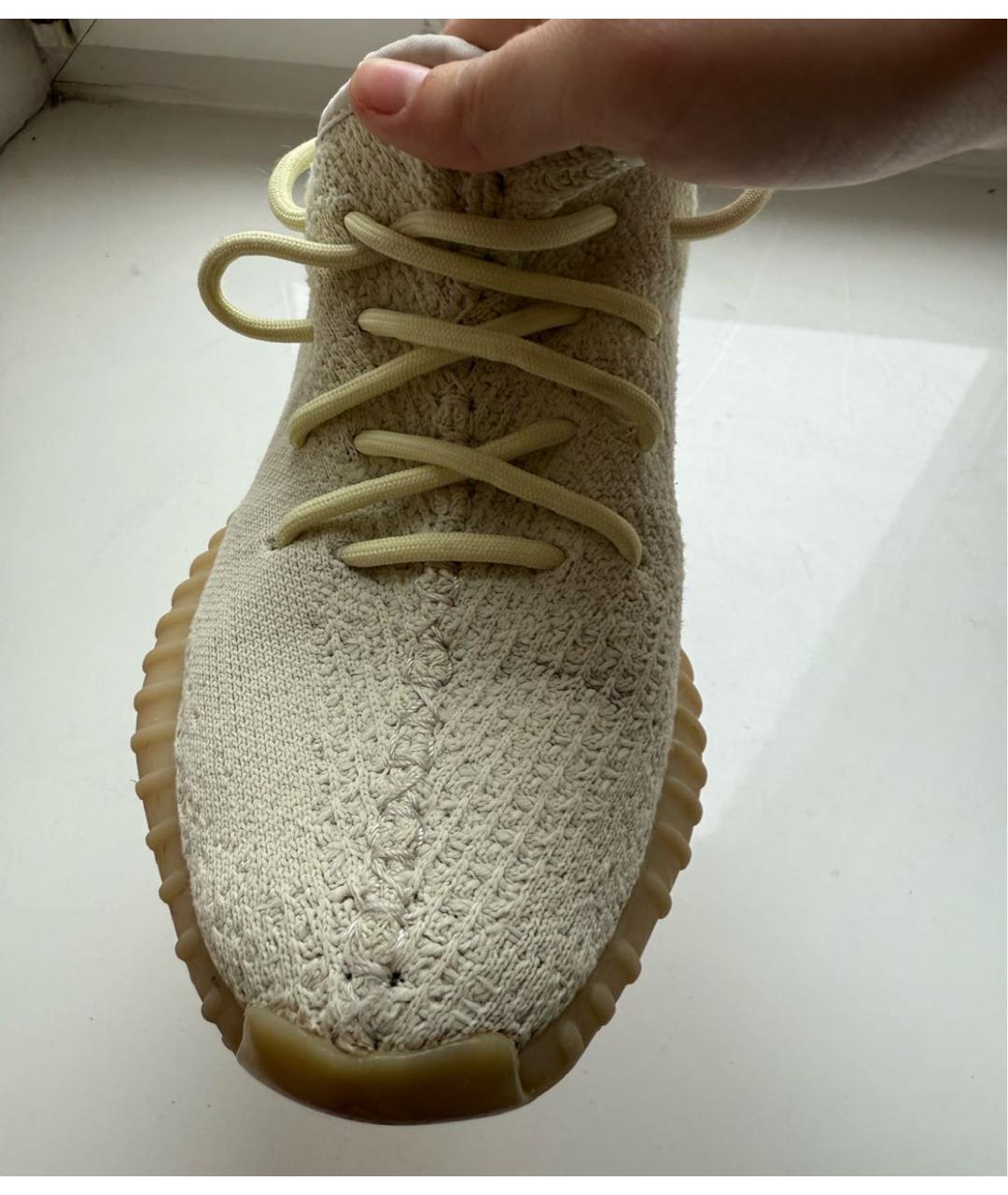 ADIDAS YEEZY Зеленые текстильные кроссовки, фото 6