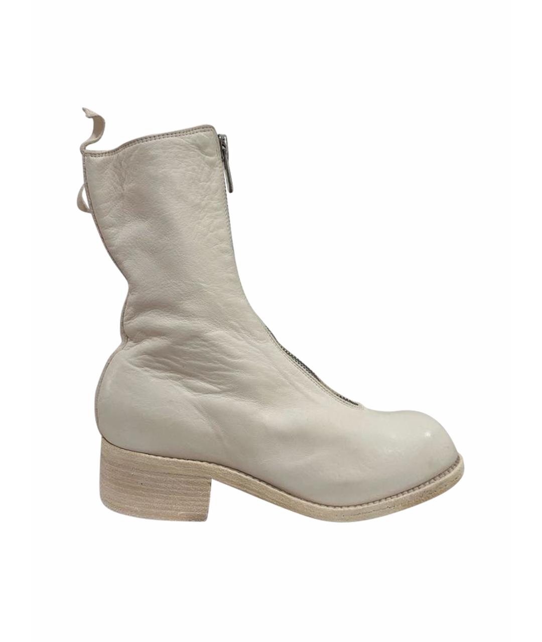 GUIDI Бежевые кожаные полусапоги, фото 1