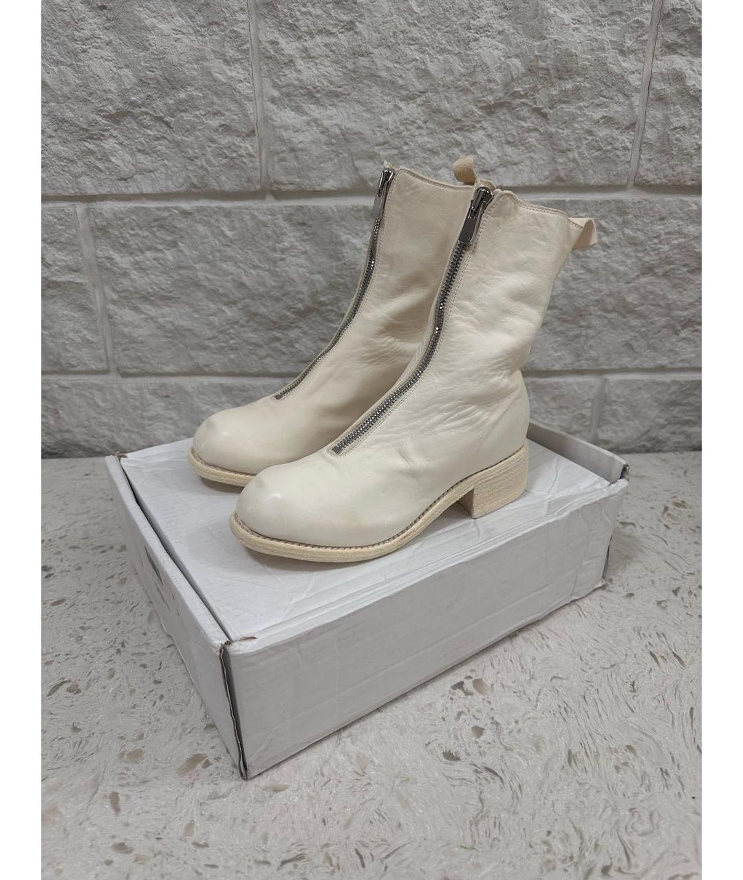 GUIDI Бежевые кожаные полусапоги, фото 3