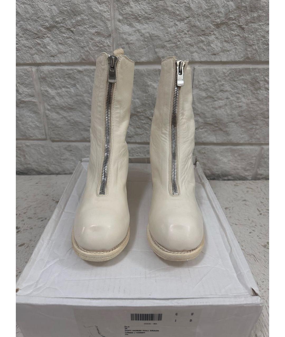 GUIDI Бежевые кожаные полусапоги, фото 2