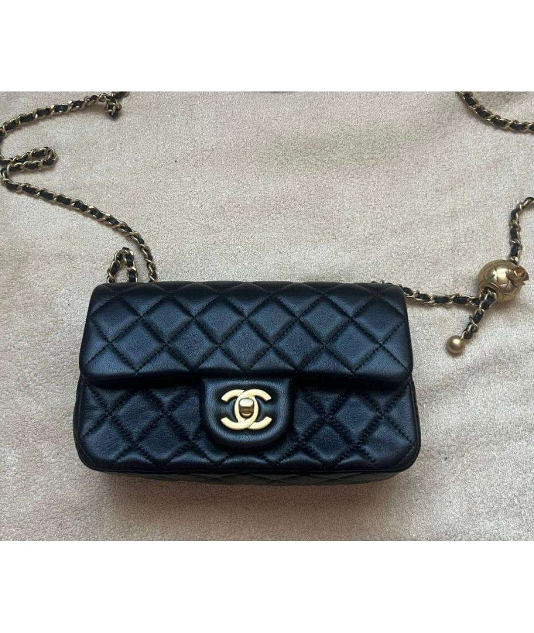 CHANEL Черная кожаная сумка через плечо, фото 6