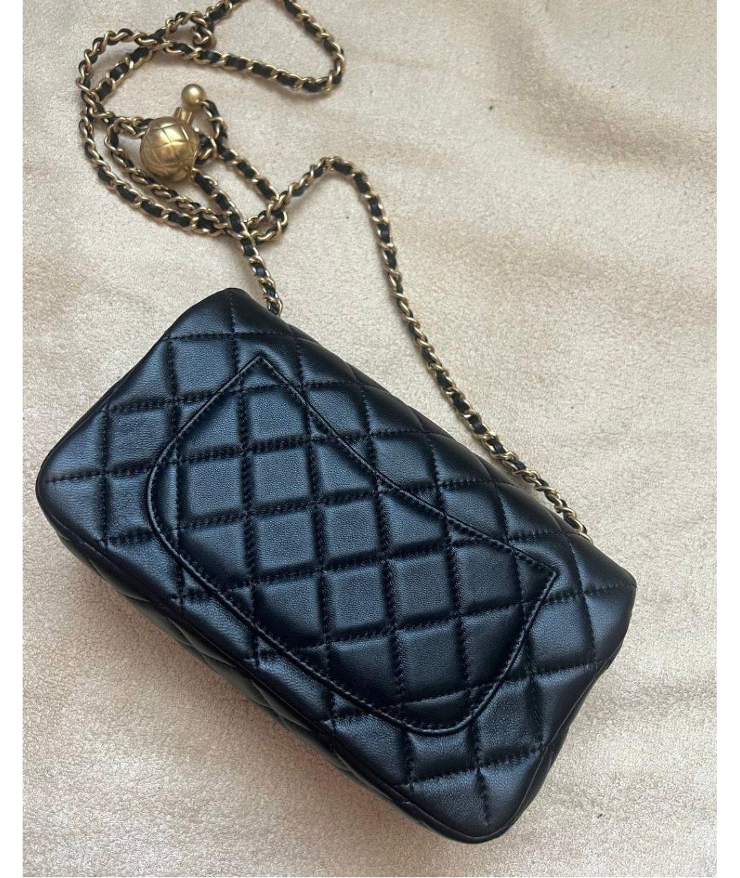 CHANEL Черная кожаная сумка через плечо, фото 3