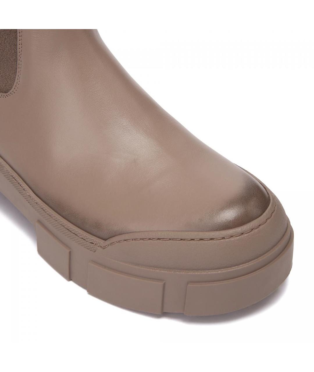 MAX MARA Бежевые кожаные сапоги, фото 3