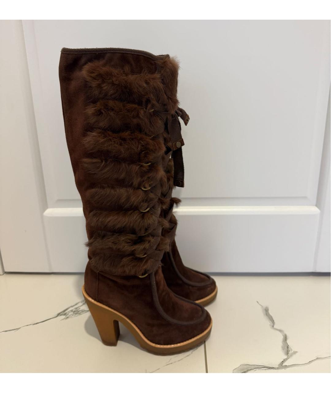 MARC BY MARC JACOBS Коричневые замшевые сапоги, фото 7