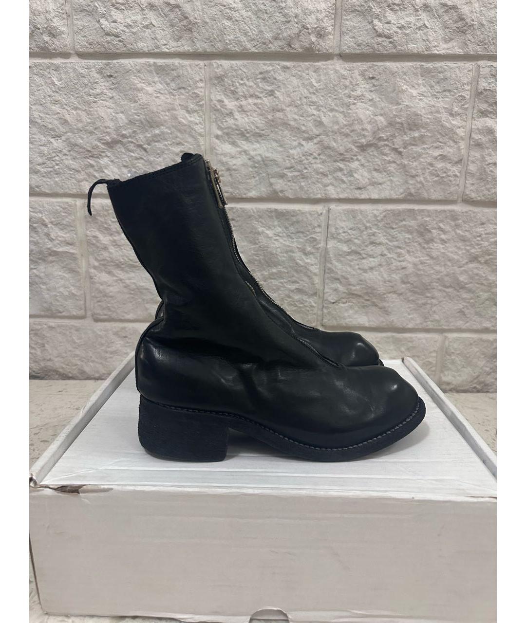 GUIDI Черные кожаные полусапоги, фото 9