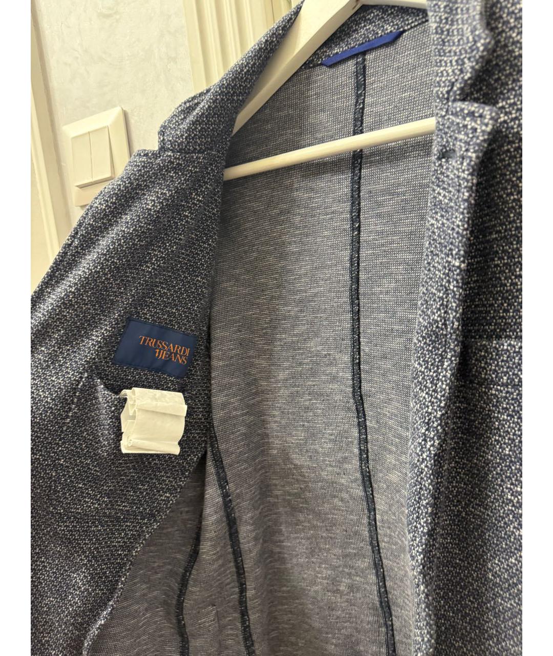 TRUSSARDI JEANS Синий хлопковый кардиган, фото 3