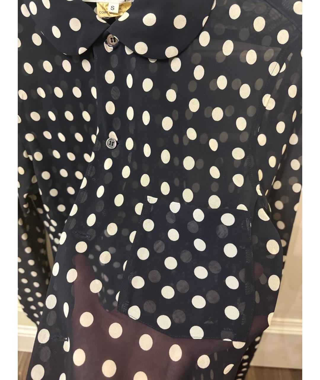 COMME DES GARÇONS Темно-синяя полиэстеровая рубашка, фото 4