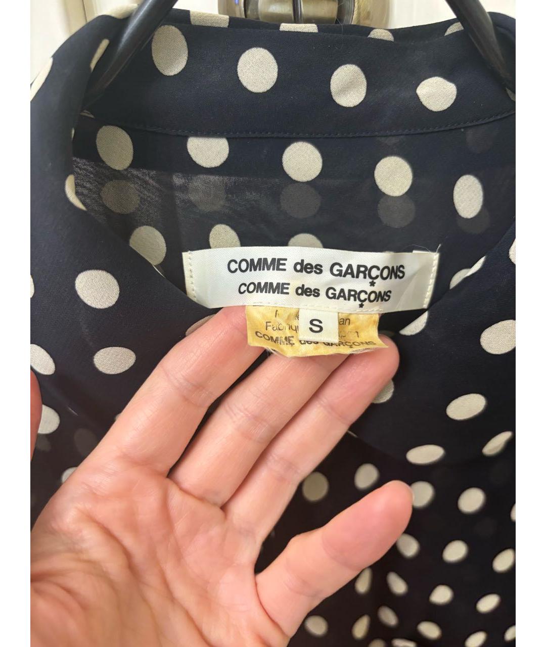 COMME DES GARÇONS Темно-синяя полиэстеровая рубашка, фото 3