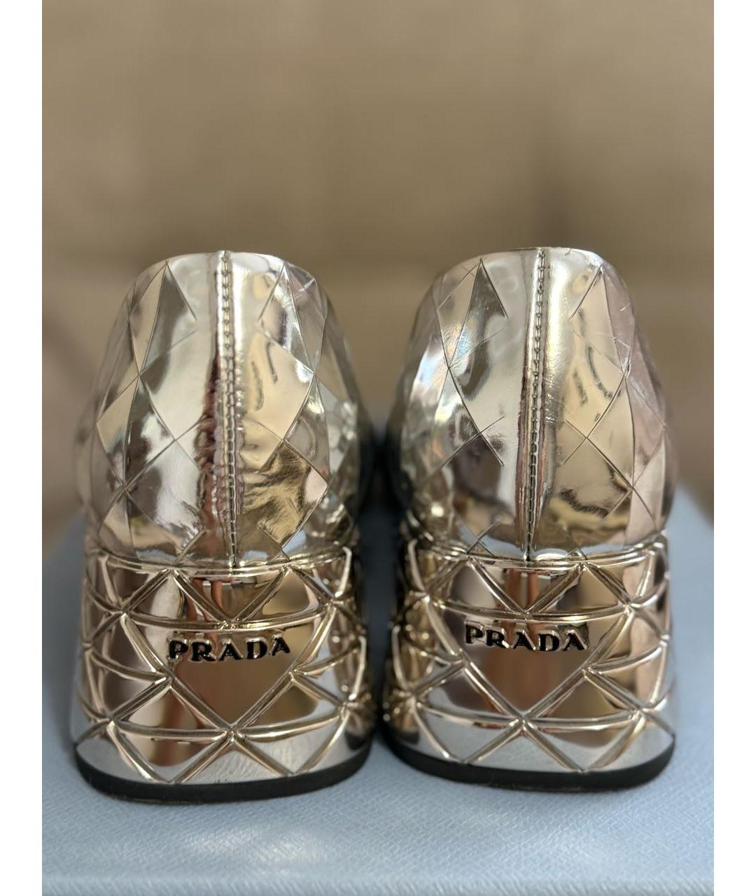 PRADA Серебряные кожаные туфли, фото 3