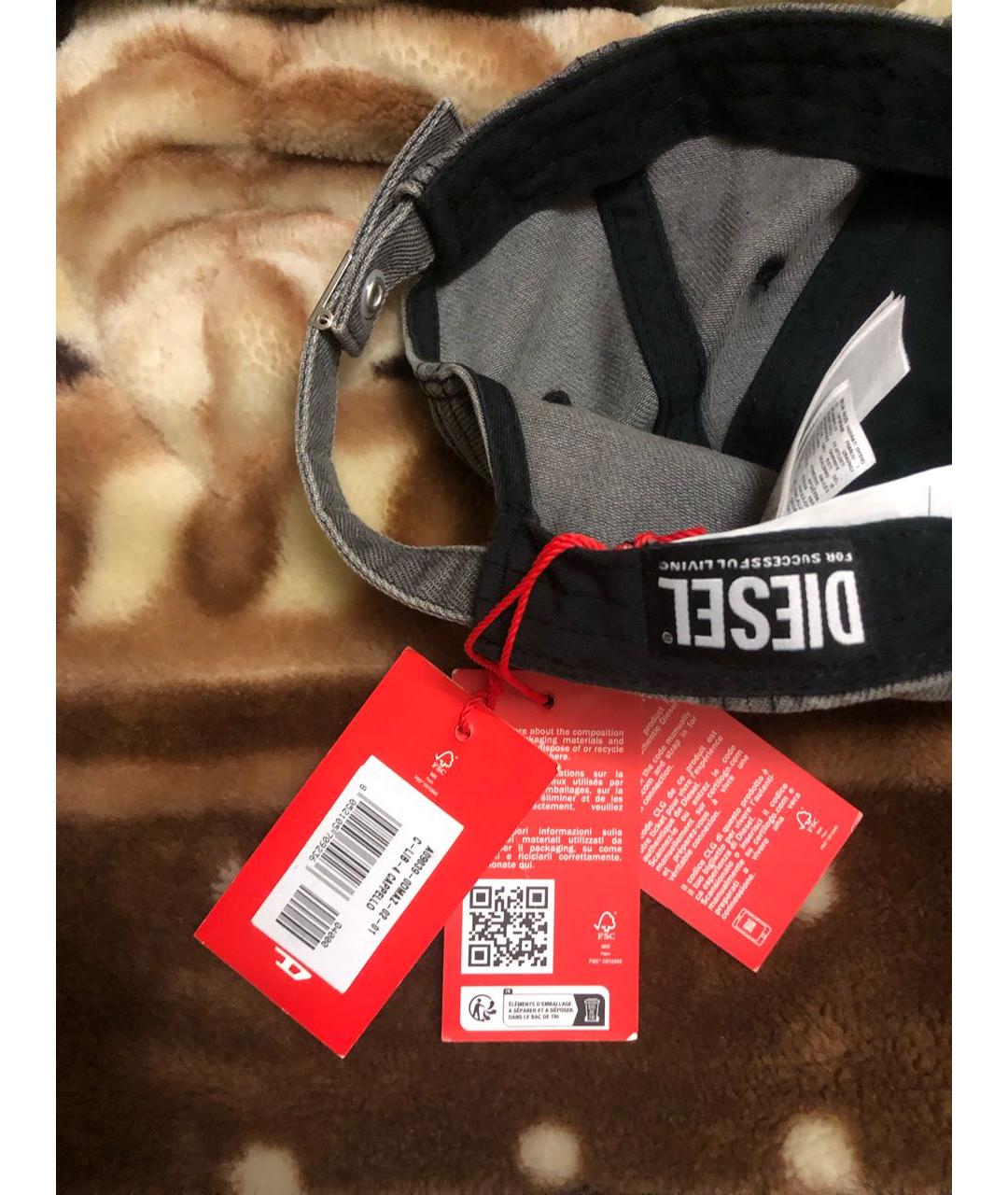 DIESEL Серая хлопковая кепка/бейсболка, фото 4