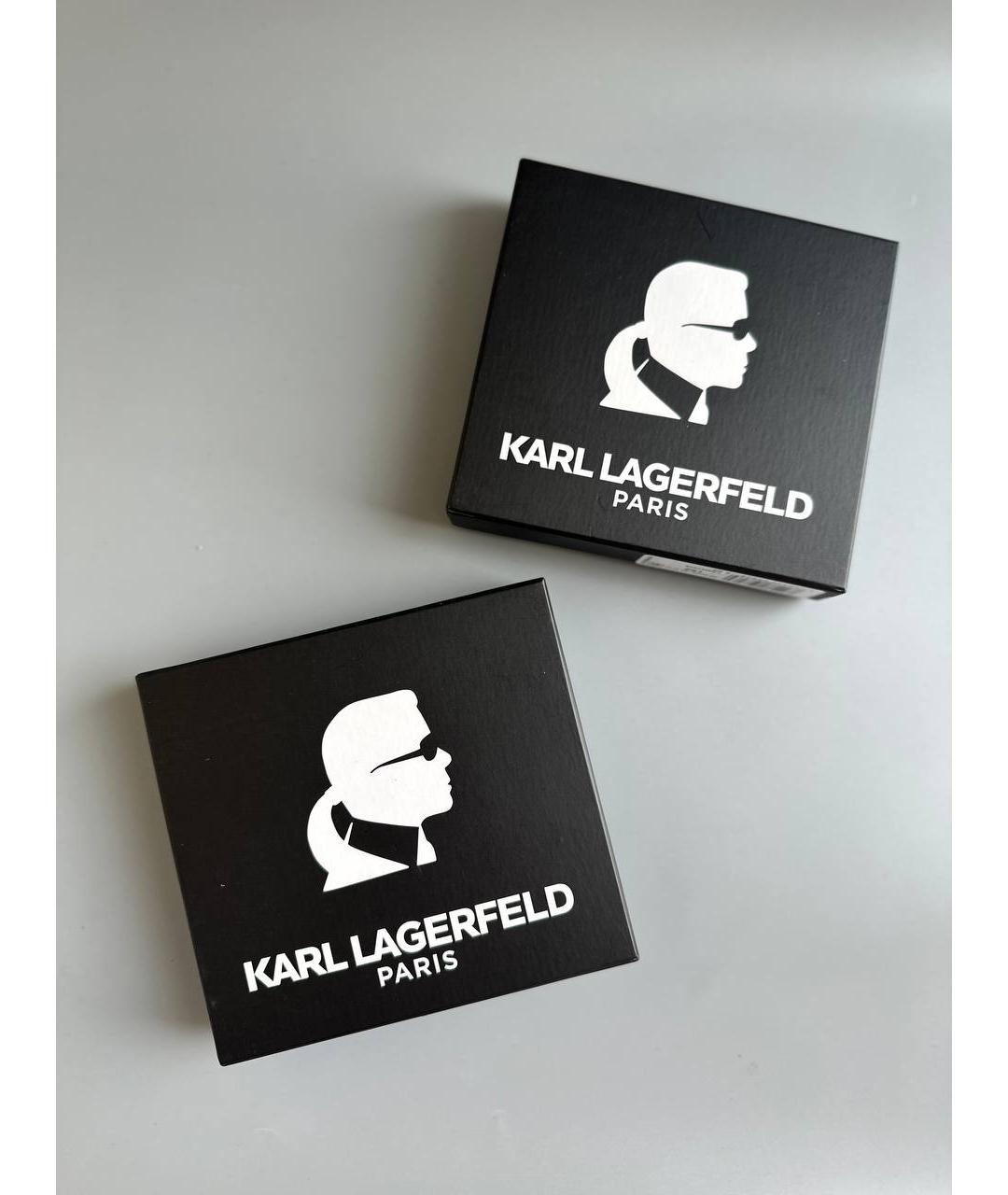 KARL LAGERFELD Черный кожаный кошелек, фото 5