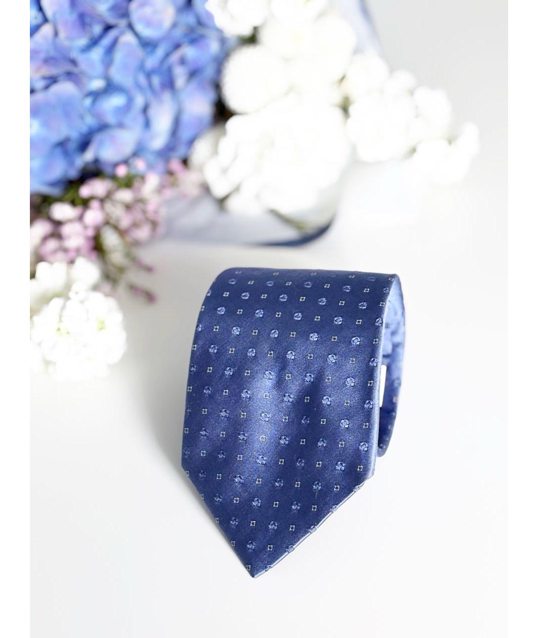 GIORGIO ARMANI Голубой шелковый галстук, фото 5
