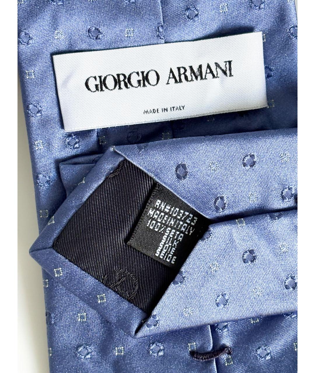 GIORGIO ARMANI Голубой шелковый галстук, фото 7
