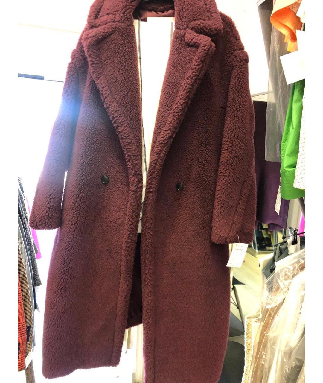 MAX MARA Бордовое шерстяное пальто, фото 3
