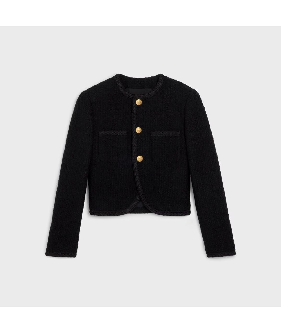 CELINE Черный шерстяной жакет/пиджак, фото 9