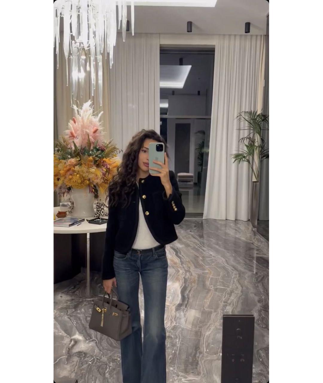 CELINE Черный шерстяной жакет/пиджак, фото 7