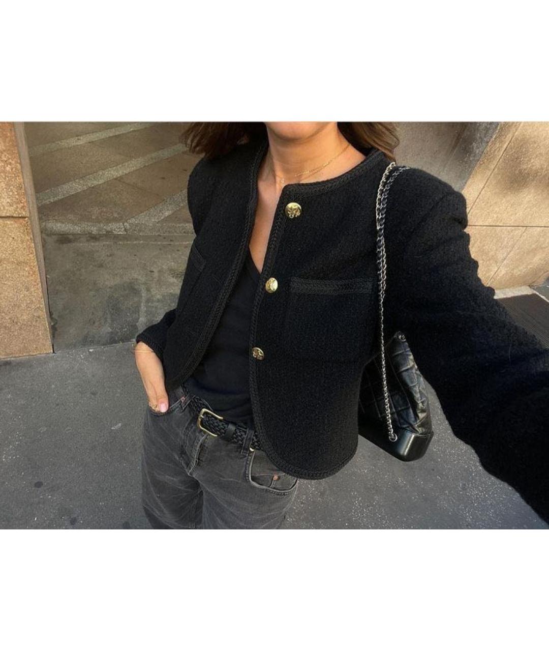 CELINE Черный шерстяной жакет/пиджак, фото 8