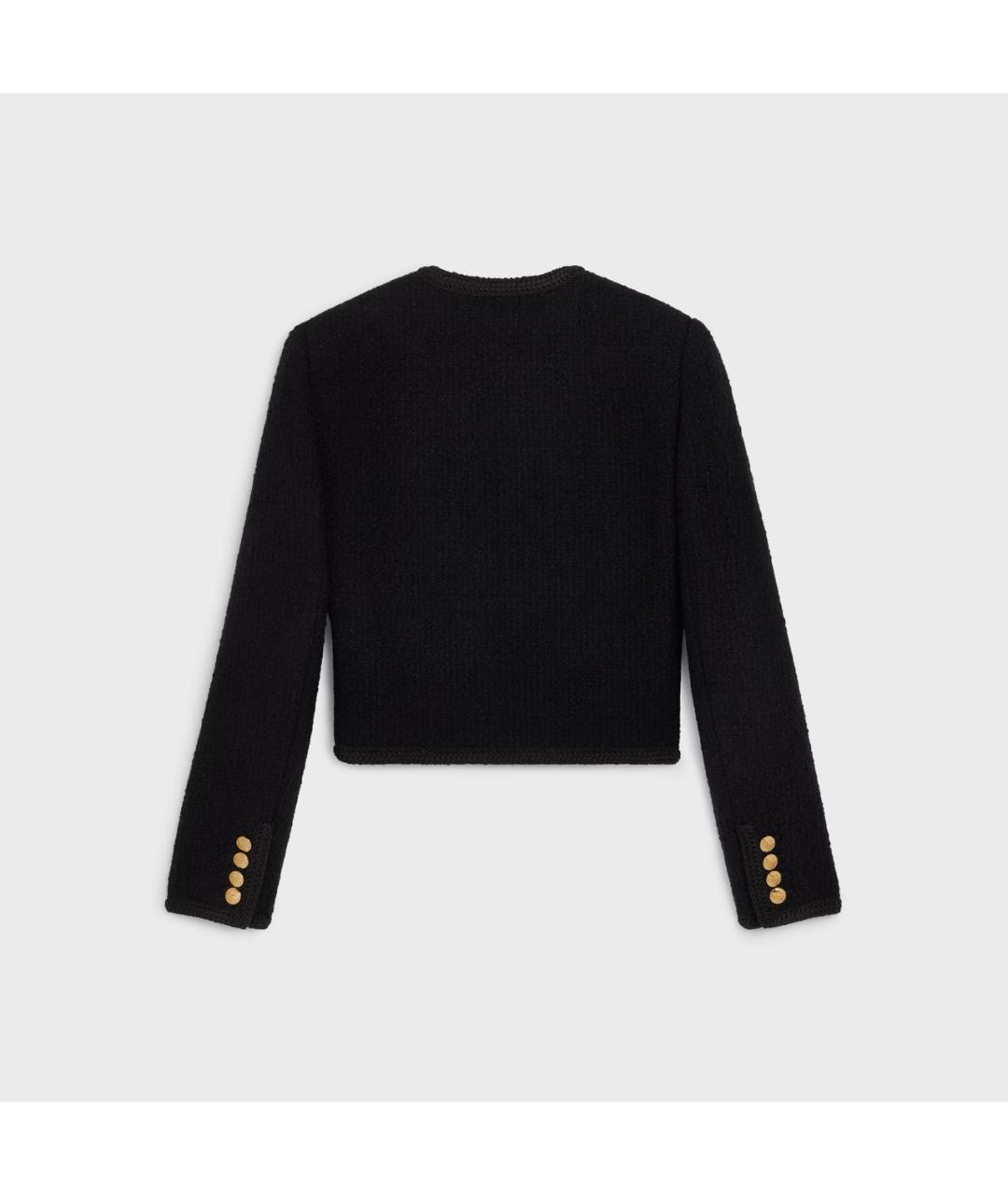 CELINE Черный шерстяной жакет/пиджак, фото 3