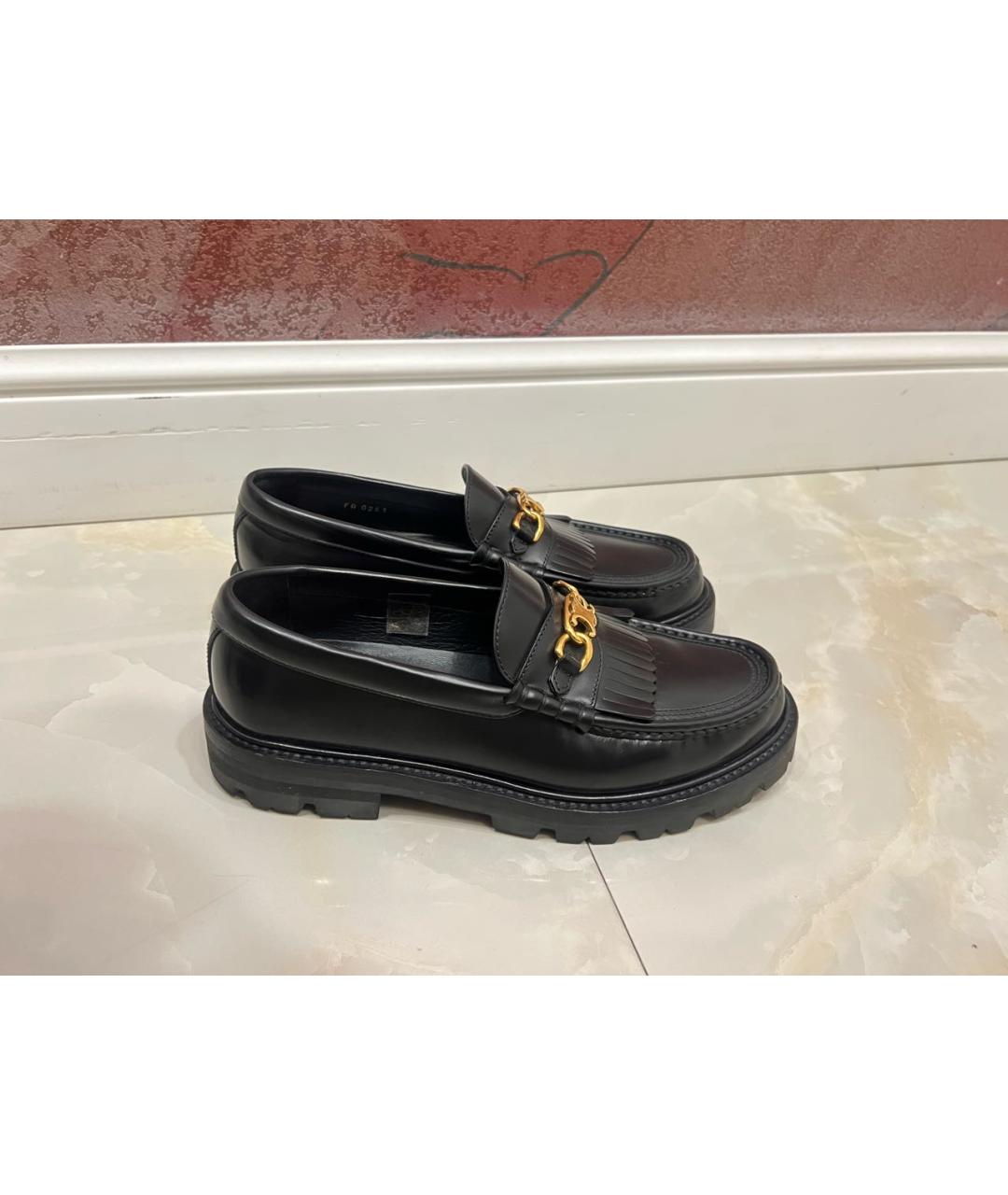 CELINE Черные кожаные лоферы, фото 5