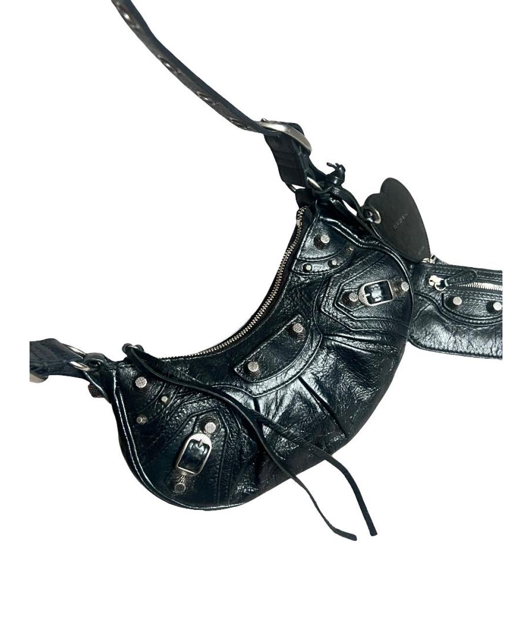 BALENCIAGA Черная кожаная сумка через плечо, фото 2