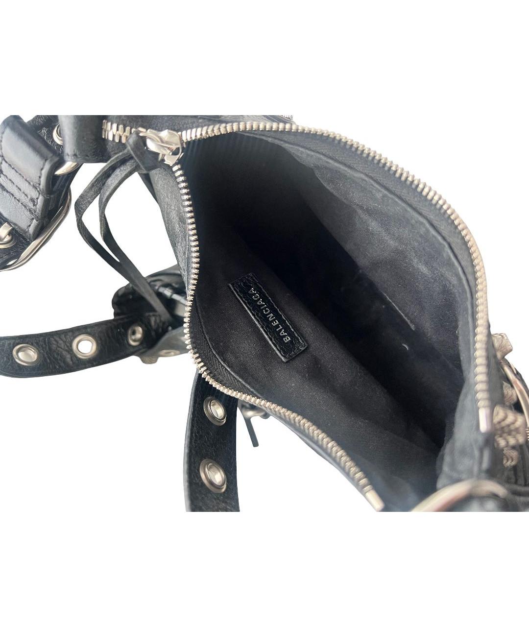 BALENCIAGA Черная кожаная сумка через плечо, фото 4