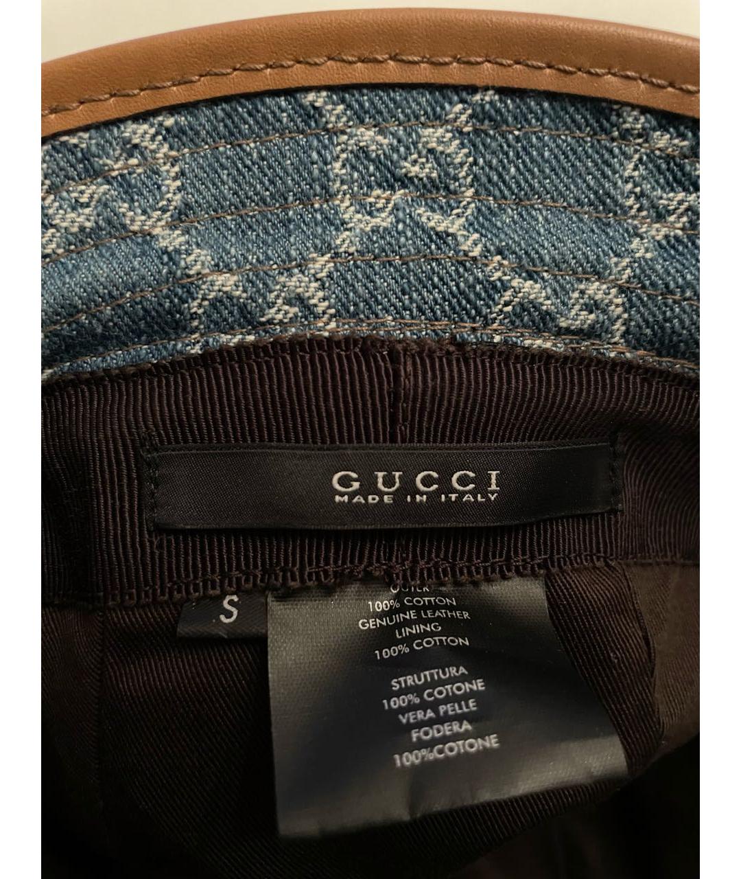 GUCCI Синяя хлопковая шляпа, фото 5