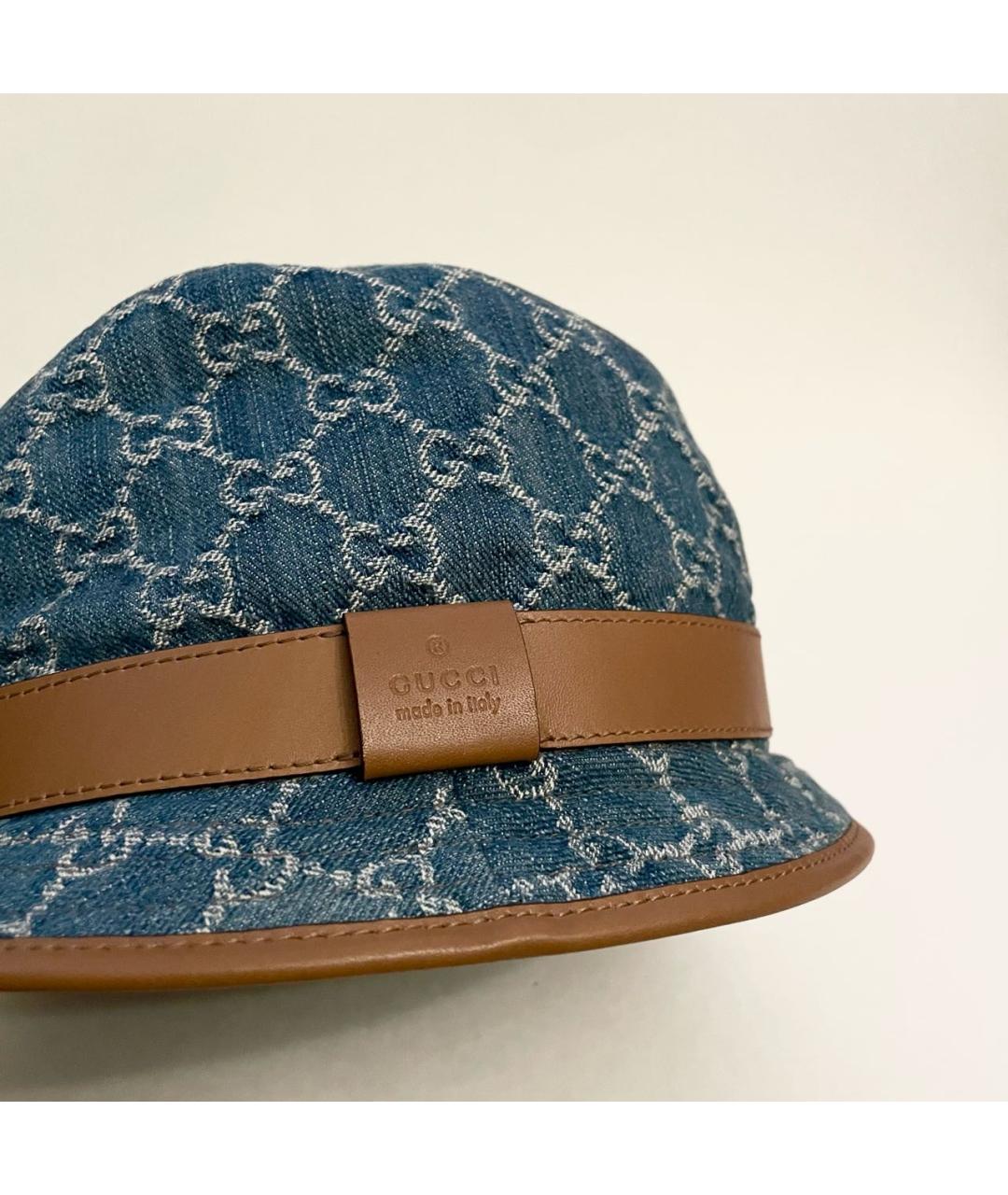 GUCCI Синяя хлопковая шляпа, фото 2