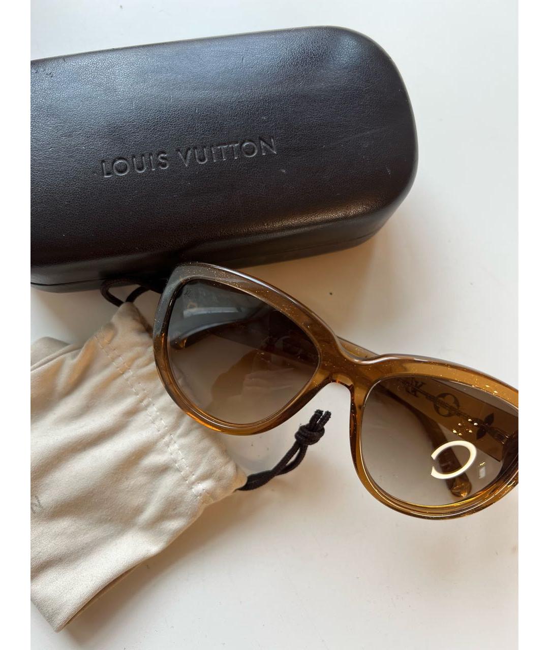 LOUIS VUITTON Золотые пластиковые солнцезащитные очки, фото 4