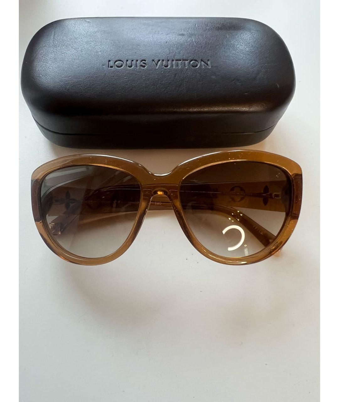 LOUIS VUITTON Золотые пластиковые солнцезащитные очки, фото 5