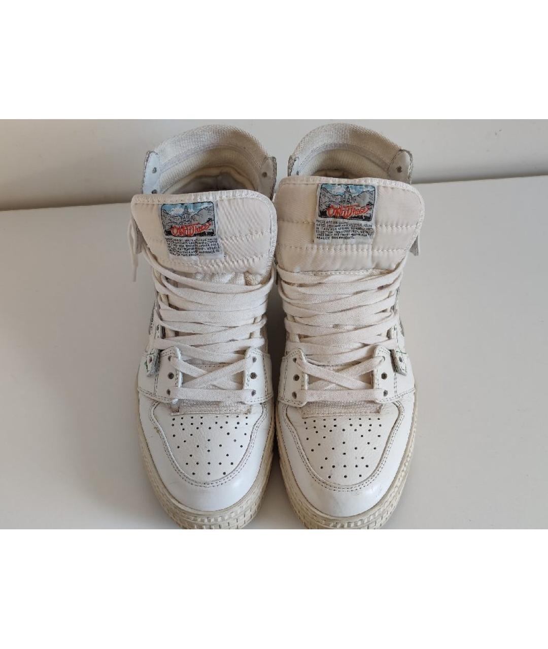 OFF-WHITE Белые кожаные кеды, фото 3