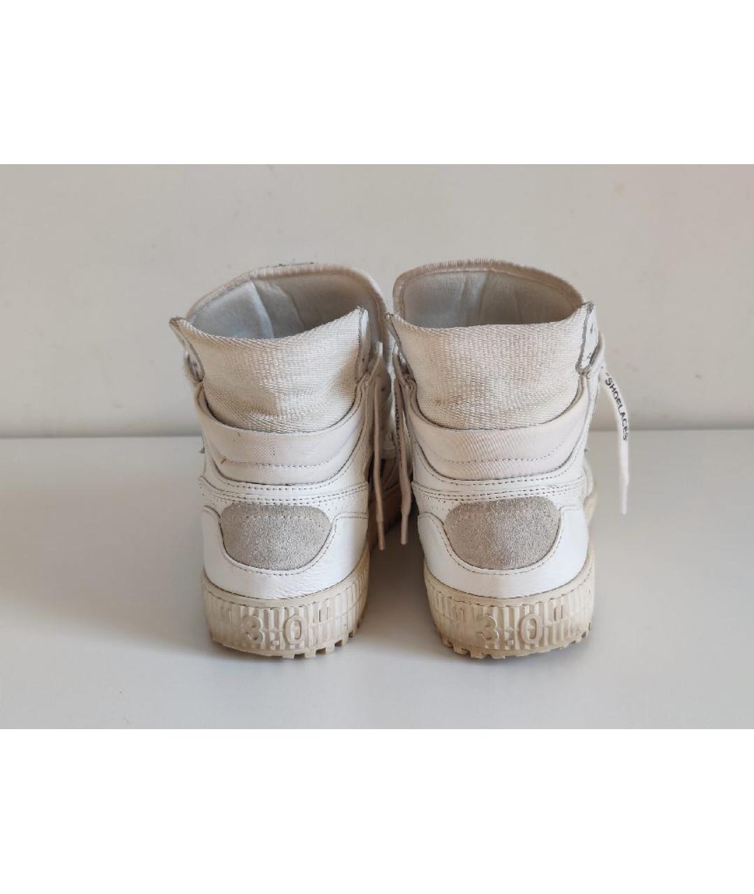 OFF-WHITE Белые кожаные кеды, фото 4