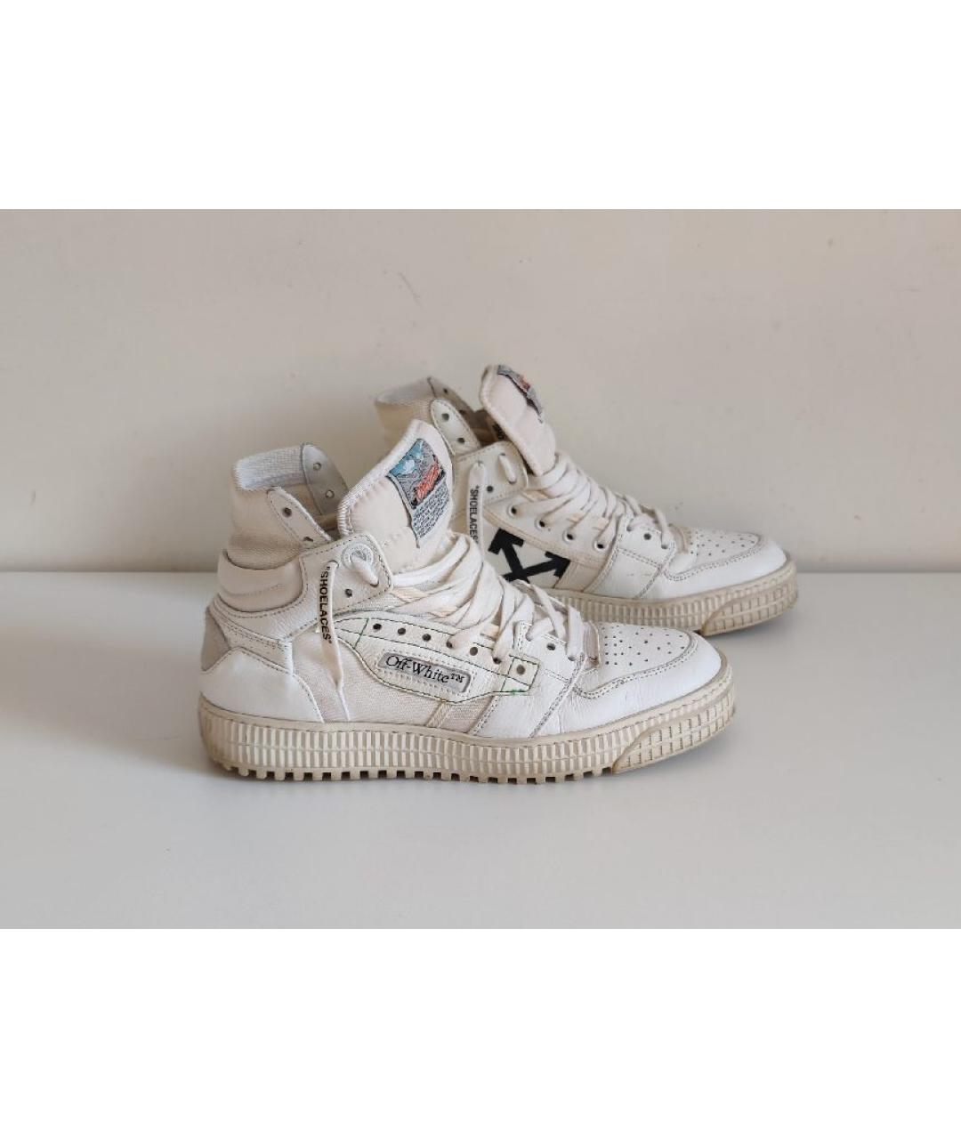 OFF-WHITE Белые кожаные кеды, фото 5
