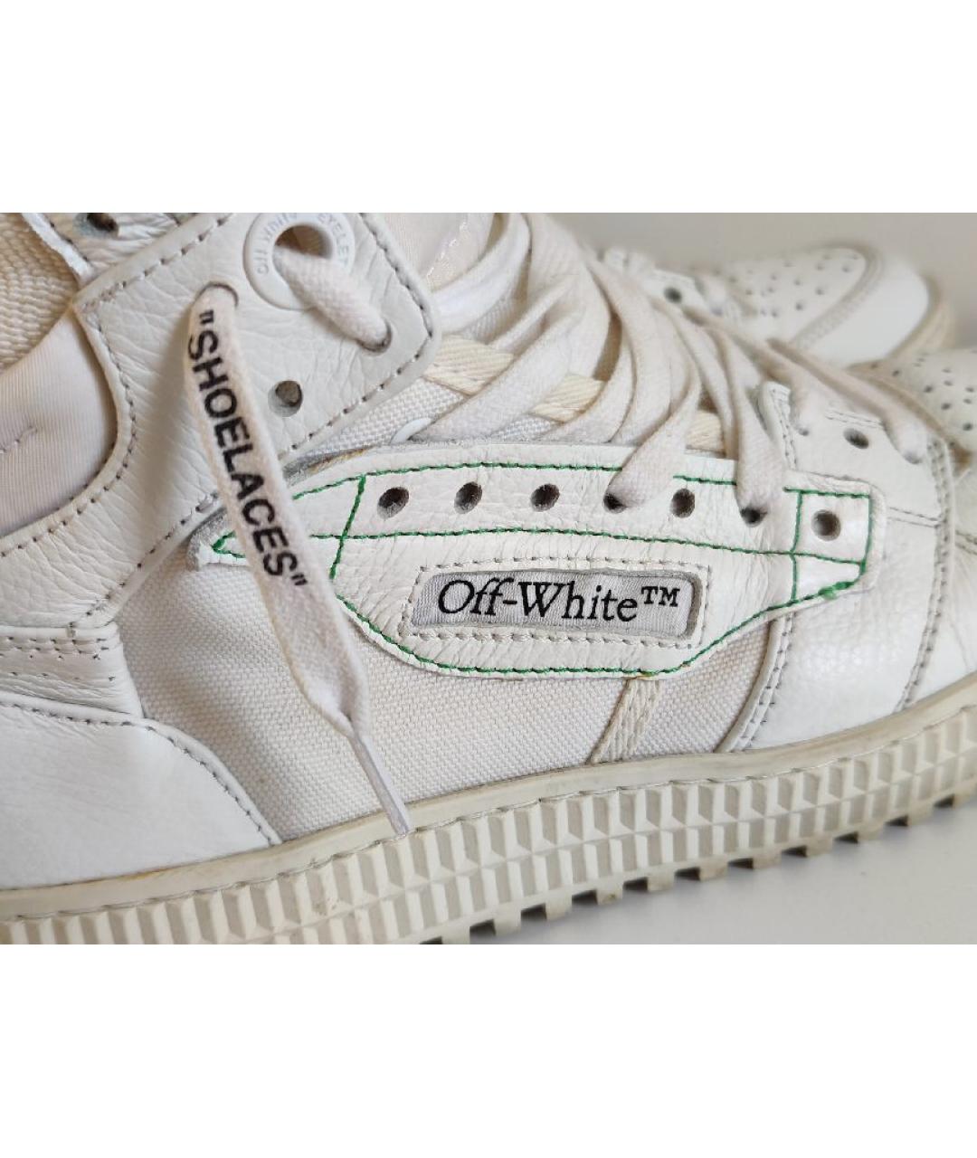 OFF-WHITE Белые кожаные кеды, фото 9