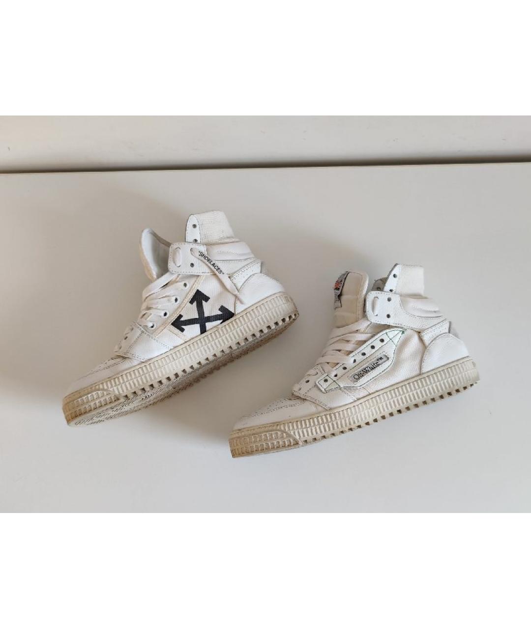 OFF-WHITE Белые кожаные кеды, фото 6