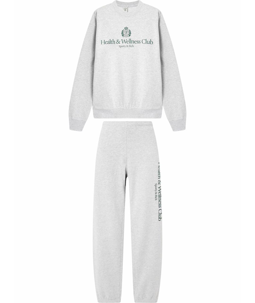 SPORTY AND RICH Серый хлопковый спортивные костюмы, фото 1